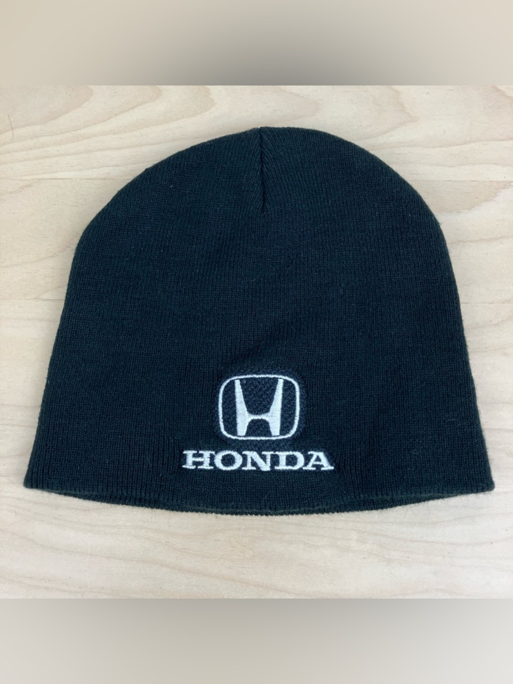 Honda Unisex Winter Beanie Hat Black Embroidered Logo KC Caps (Fade).